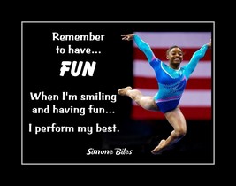 Inspirational Simone Biles Gymnast Confidence Quote Poster Print Wall Ar... - $21.99+