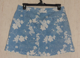 Excellent Womens Lady Hagen Blue W/ White Floral &amp; Polka Dot Print Skort Size 12 - £20.14 GBP