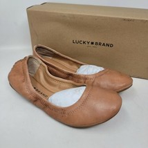 Lucky Brand Women&#39;s Ballet Flats Sz 5.5 M Emmie Tan Cabretta Leather - £24.97 GBP