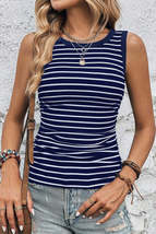 Striped Round Neck Tank - $27.72