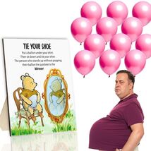 Tie Your Shoe Baby Shower Game Winnie Bear Wood Frame Pink Balloon 50 Pcs - $3.37 Tie Your Shoe Baby Shower Game Winnie Bear Wood Frame Pink Balloon 50 Pcs - $3.37