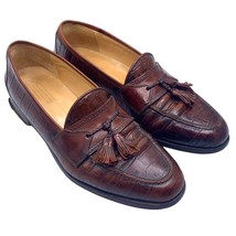 Johnston Murphy Cellini Loafer Leather Shoes Brown Tassel Italian Size US 11 - £30.86 GBP
