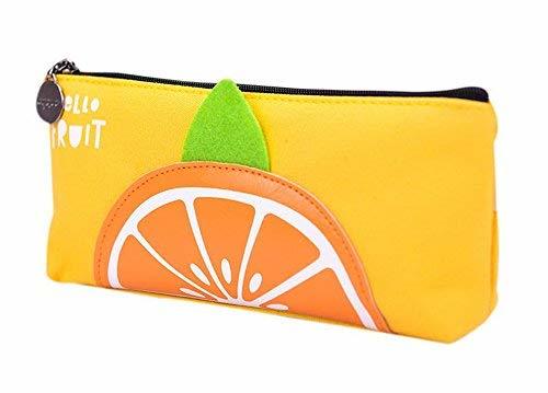 Fruit Pencil Case Simple Stationery Box Students Lovely Orange Pencil Bag Yellow - £9.58 GBP