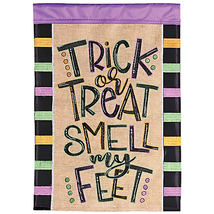 Double Applique Trick Or Treat Garden Flag 13X18 Inches - $21.95