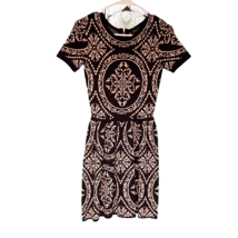 Romeo Juliet Anthropologie Dress Women XS Black Tan Damask Scoop Sweater... - $16.54