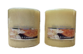 Simple Indulgence Candle - Vanilla &amp; Caramel 2.75&quot; x 3&quot; Pack of 2 - £18.67 GBP