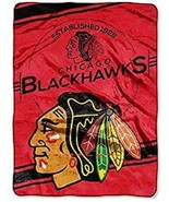 Chicago Blackhawks Plush 60&quot; by 80&quot; Twin Size Raschel Blanket - NHL - £25.20 GBP