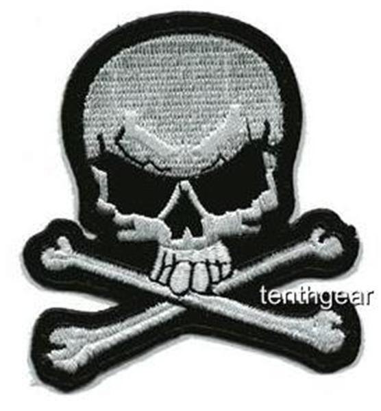 SKULL X BONES JACKET PATCH #2 biker iron on - $3.95