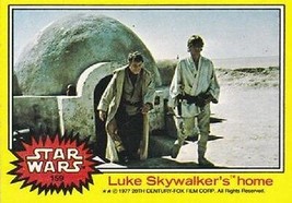 1977 Topps Star Wars Series 3 Yellow #159 Luke Skywalker&#39;s Home Hamill Poor - £0.66 GBP