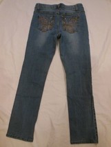 Arizona Jeans Faded Blue Stretch Denim Embroidered Butterfly Pockets 12.5 - £17.00 GBP