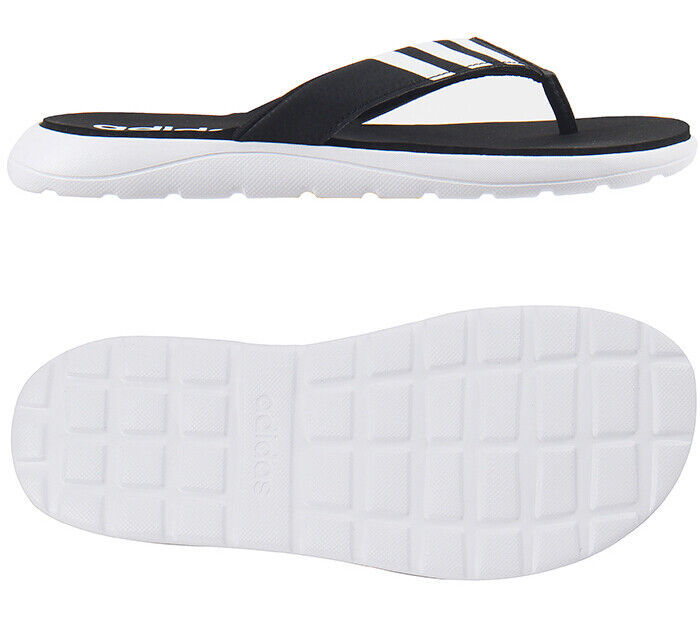 Adidas Comfort Flip Flop Slides Black Slippers Unisex Casual Gym NWT EG2069 - $57.90
