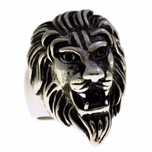 Lion Ring Mens Silver Stainless Steel Leo Cosplay SCA LARP Tiger Band Sizes 8-15 - £12.05 GBP