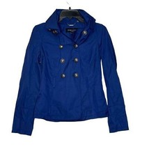 Black Rivet Jacket Size XS Blue Womens Button Up Lined Cotton Blend Hood... - $23.32