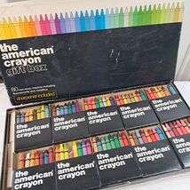 Vintage THE AMERICAN CRAYON GIFT BOX Sandusky OH Dixon Ohio box set rainbow - $23.00