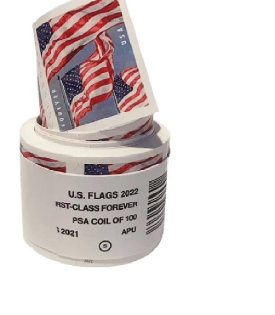 Primary image for 100 USPS Forever Postage Stamps US Flags 2022 Sealed Roll of 100