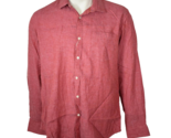 Lombard Mens Large Red Long Sleeve Linen Shirt Resort Wear Travel Vacation - $54.83