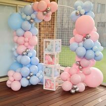 139pcs Balloon Garland Kit Pink Blue Silver for Gender Reveal Baby Showe... - $26.24