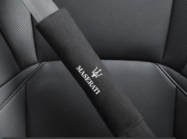 Maserati Black Car Seat Belt Cover Seatbelt Shoulder Pad 2 pcs - £13.58 GBP