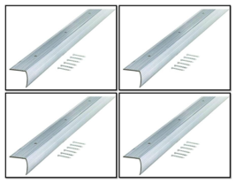 Stair Edging 73.63&quot; x 1.28&quot; Fluted Prefinished Aluminum Silver, M-D 7810... - $1,647.10 MXN