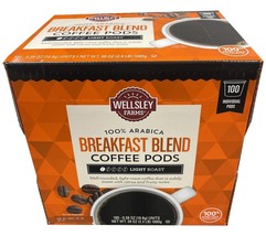 Wellsley farms Breakfast coffee pods 100% Arabia Light Roast 100ct - $55.50