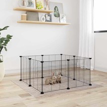 vidaXL Pet Cage Black Powder-coated steel Small Collapsible Pet Cage - $86.30