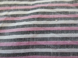 Vintage stripe linen look Pink Gray White fabric 43&quot; wide By the yard - £7.99 GBP