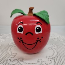 Vintage 1972 Fisher Price Happy Apple Musical Chime Toy Rattle Red Retro Kids - $18.37