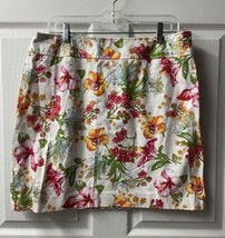 Rafella Mini floral Pencil Skirt Womens Size 14 Lilies Tropical Print Classic - £12.40 GBP