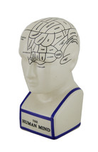Scratch &amp; Dent Antiqued White Phrenology Head Porcelain Coin Bank - £27.67 GBP