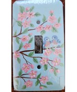 Handcrafted ~ Hand-painted ~ Blue w/Floral Design ~ Metal ~ Light Switch... - £11.77 GBP