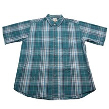 Wrangler Shirt Mens L Blue Rugged Wear Cowboy Western Workwear Camp Button Up - £14.64 GBP