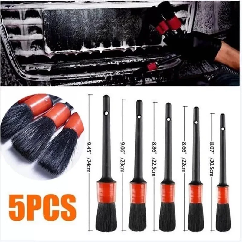 Car Detailing Brushes Cleaning Brush Set - Safe and Versatile 5-Piece Kit for - £13.23 GBP