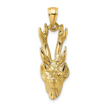 14K 3-D Deer Head Charm K6569 - £368.90 GBP