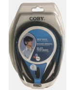 Coby Deep Bass Digital Stereo Headphones CV121 Black 3.5mm Plug New - £4.49 GBP