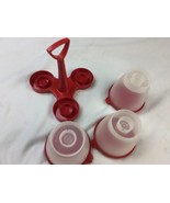 Red Caddy Tupperware Condiment Server Keeper Bowls # 757 w/ lids  - $27.14 CAD