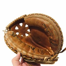 Vtg SPALDING Baseball 42-7615 Yogi Berra Cowhide Leather Catcher Mitt Gl... - $65.50