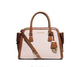 Michael Kors Harper Medium Two-Tone Canvas, Satchel, Shoulder Bag $398 N... - £186.18 GBP