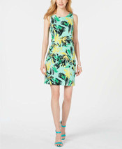 Pappagallo Womens Floral Scuba Sheath Dress Size 16 Color Fresh Green - £84.01 GBP