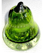 Green Pear Vintage Glass Paperweight Handblown with Bubbles  - $14.95