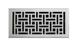 New Chrome 6&quot; x 10&quot; Wicker Style Solid Brass Floor Register by Signature... - $44.95