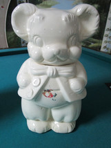 VINTAGE AMERICAN BISQUE TURNABOUT BEAR COOKIE JAR TWO SIDED BOY&amp;GIRL,12&quot;... - $74.25