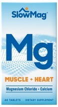 SlowMag Mg Muscle + Heart Magnesium Chloride with Calcium, 60 Ct.. - £20.56 GBP