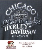 Harley Davidson Motor Cycle 2014 Chicago Illinois Mens 2XL Short Sleeve ... - £15.85 GBP