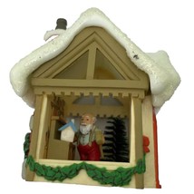 SANTAS WORKSHOP Vintage 1982 Hallmark Ornament Front and Back Views of Shop - £9.84 GBP