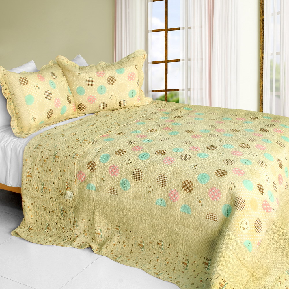 [Corda] 3PC Vermicelli-Quilted Quilt Set (Full/Queen Size)