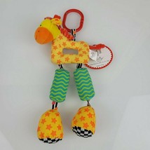 Prestige Stuffed Plush Giraffe Baby Clip on Ring Link Baby Toy Chime Rattle NEW - £18.21 GBP