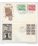 2 Philippines FDCs 1959 1c surcharge &amp; City of Baguio Thermograph Cachets - $6.95