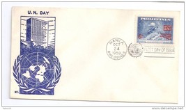 Philippines FDC 1959 SC# 806 UN Day 6c Surcharge Ovprt Thermograph Cachet Cover - $5.95