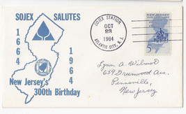 SOJEX Stamp Exhibition 1964 Cachet Cover New Jerseys 300th Birthday Sc# ... - £3.74 GBP