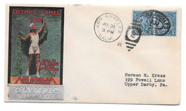 US 1932 Olympics Summer Opening Day Cover Olympic Village Cachet Sc 719 Pair - £36.95 GBP